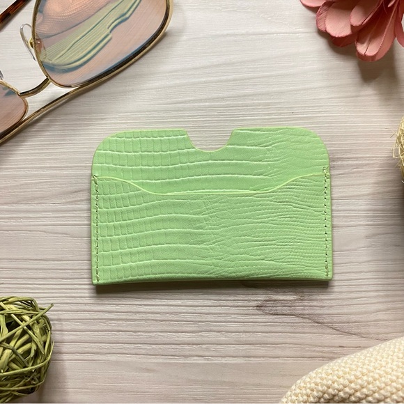 Nunoo Carla Green Faux Lizard Skin Mint Card Holder - Picture 7 of 7